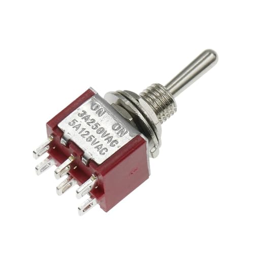 100PCS Toggle Switch Rocker Red MTS-223 5A 125V Self-Reset 3A 250 AC 6PIN ON-ON RNUMLIGH von RNUMLIGH
