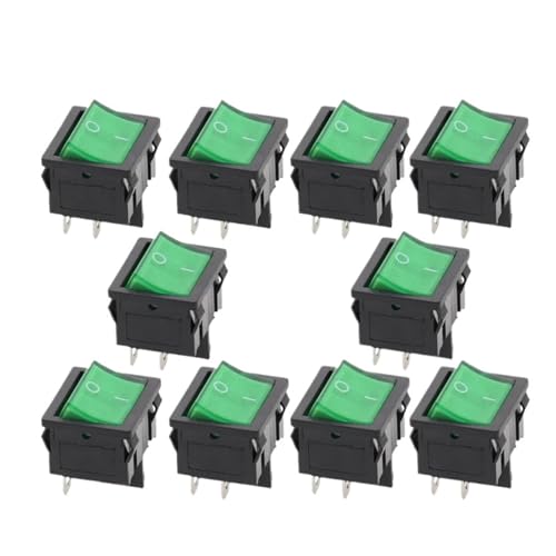 10PCS 2D4P-GREEN KCD5 21x24mm 21 * 24mm Rocker Switches Kit 6A/12A 250VAC RNUMLIGH von RNUMLIGH