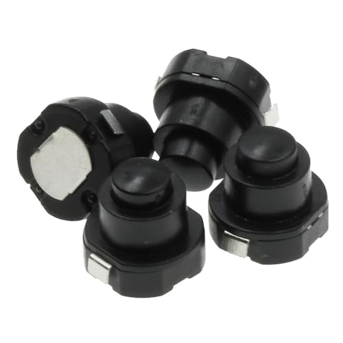 10pc Flashlight Torch Round Push Button Switch Black DC 30V 1A Size 10mm x (D*H) KAN-10A Latching RNUMLIGH von RNUMLIGH
