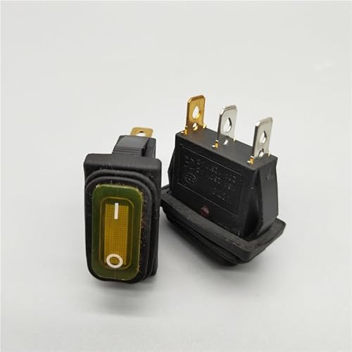 1PC 12V LED Yellow Light KCD3 On Off Rectangle Long Rocker Switch IP67 3PIN RNUMLIGH von RNUMLIGH