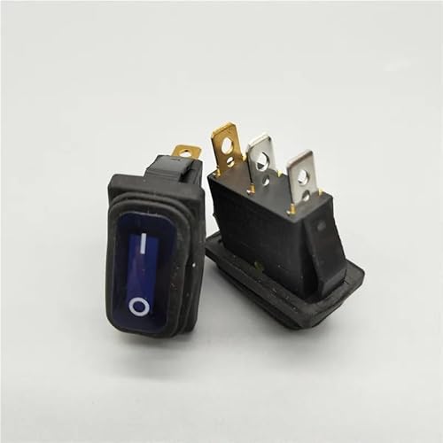 1PC 220V LED Blue Light KCD3 On Off Rectangle Long Rocker Switch IP67 3PIN RNUMLIGH von RNUMLIGH