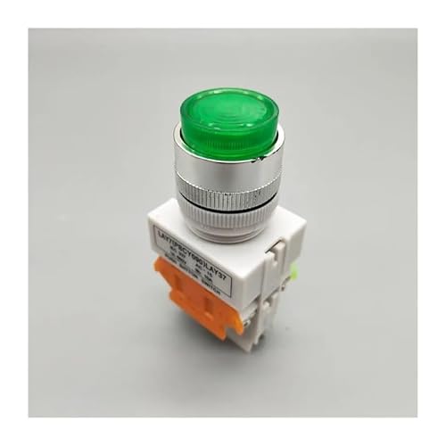 1PC 22mm LAY37-11DN Self-locking Push Button Switch with Light 10A/660V green 12V RNUMLIGH von RNUMLIGH
