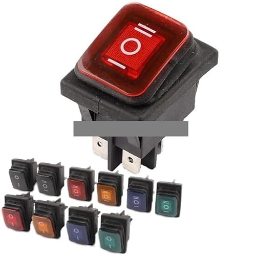 1PCS KCD4 Rocker Switch 6 Pin ON-OFF-ON With Light Yellow Power 16A 250VAC/ 20A 125VAC RNUMLIGH von RNUMLIGH