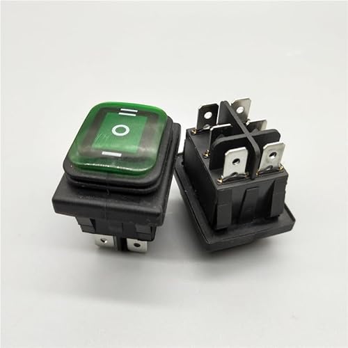 1pc KCD4-203 20A/250VAC 30x22 6pin DPDT ON OFF ON 220V green LED Light Rocker Switch RNUMLIGH von RNUMLIGH