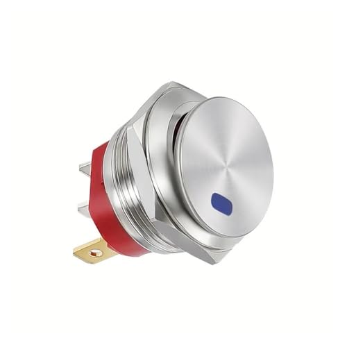 1pcs style2 blue 3-6V Metal button boat switch round self-locking 2-speed 3-pin 22mm15A with lamp self-repair RNUMLIGH von RNUMLIGH