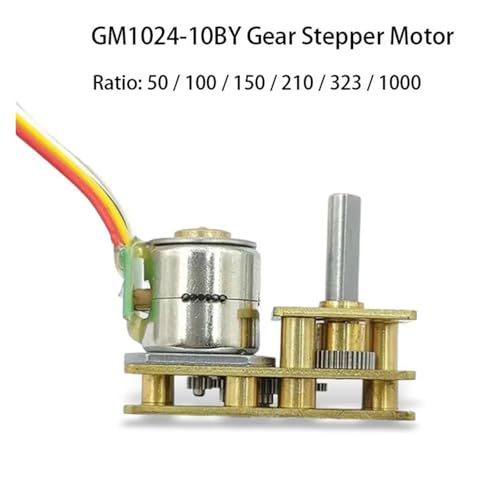 RNUMLIGH 1024-10BY DC 5V 2-Phase 4-Wire Stepper Electronic Starter with Full Metal Gearbox 10mm Inverted ShaftModel Radio 50 (Radio 100) von RNUMLIGH