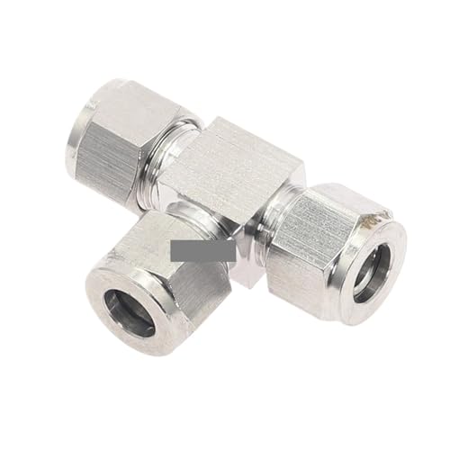 SS 304 Edelstahl 3 4 6 8 10 12 mm 1/8 1/4 3/8 1/2 Rohr OD T-Stück 3-Wege-Doppelhülsen-Rohrverschraubungen, T-Typ-Rohrverbinder RNUMLIGHT (19,1 mm (3,4)) von RNUMLIGH