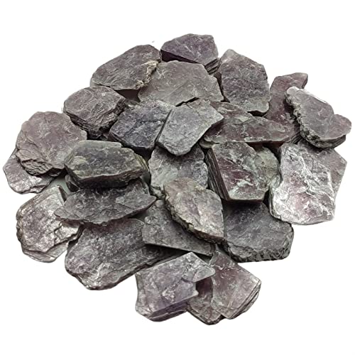 ZoCzkgzd Lepidolith-Scheibe, Lithium-Glimmer, Rohstein, Kristall, Heimdekoration, Los, Sammlerstück, Edelstein, 100 g von RNUMLIGH