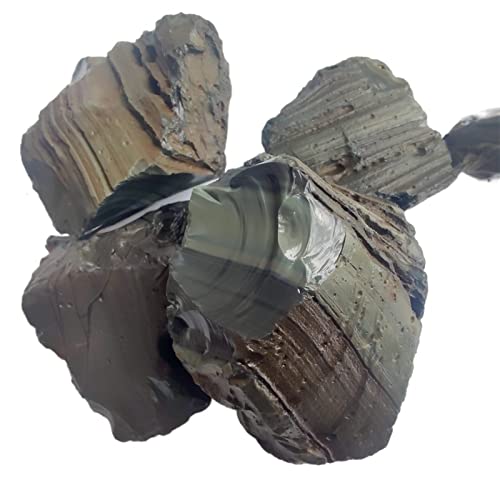 ZoCzkgzd Obsidian-Stein-Steine mit natürlichen Streifen, 500 g von RNUMLIGH