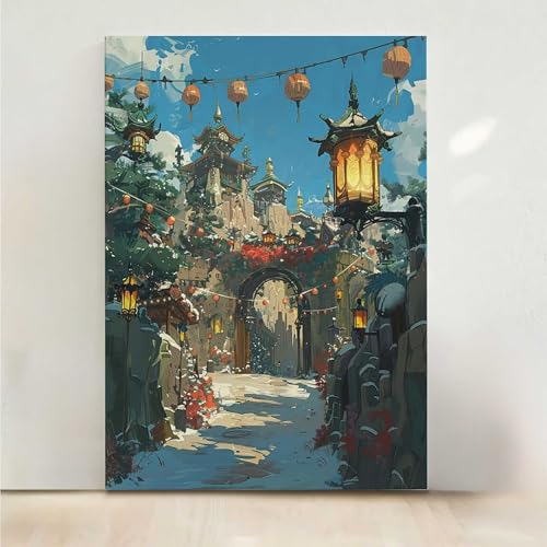 Architektur Diamond Painting, 5D Haus Diamond Painting Erwachsene Diamant Malerei DIY Steine Kristall Kunst Bastelnset Erwachsene Anfänger Set, zur Zimmer Wanddeko, Geschenke 50x65CM PjY5341 2-7 von RNXAOPEN