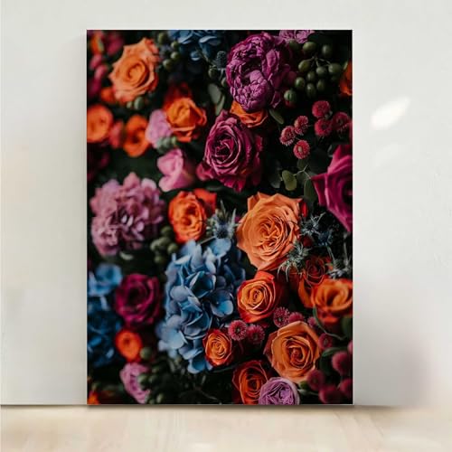 Blume Diamond Painting, 5D Blumen Diamond Painting Erwachsene Diamant Malerei DIY Steine Kristall Kunst Bastelnset Erwachsene Anfänger Set, zur Zimmer Wanddeko, Geschenke 80x100cm PjY5375 D-5 von RNXAOPEN