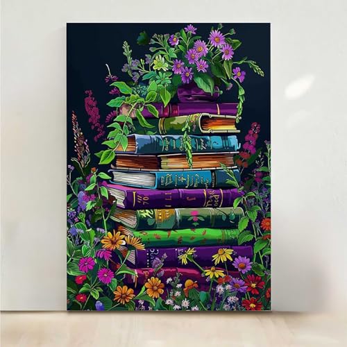 Blume Diamond Painting, 5D Buch Diamond Painting Erwachsene Diamant Malerei DIY Steine Kristall Kunst Bastelnset Erwachsene Anfänger Set, zur Zimmer Wanddeko, Geschenke für Frauen 80x100cm PjY3459 A-A von RNXAOPEN