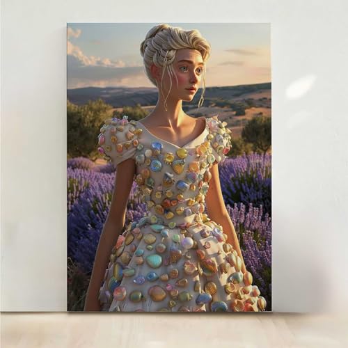 Blume Diamond Painting, 5D Frau Diamond Painting Erwachsene Diamant Malerei DIY Steine Kristall Kunst Bastelnset Erwachsene Anfänger Set, zur Zimmer Wanddeko, Geschenke für Frauen 40x50CM PjY5279 9-O von RNXAOPEN