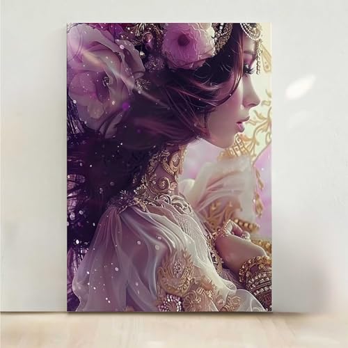 Blume Diamond Painting, 5D Frau Diamond Painting Erwachsene Diamant Malerei DIY Steine Kristall Kunst Bastelnset Erwachsene Anfänger Set, zur Zimmer Wanddeko, Geschenke für Frauen 40x50cm PjY3577 8-7 von RNXAOPEN