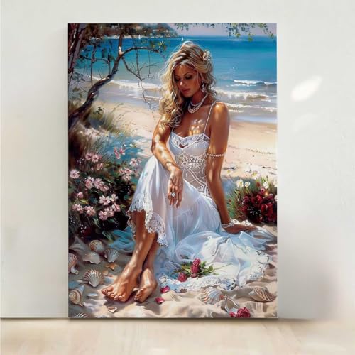 Blume Diamond Painting, 5D Frau Diamond Painting Erwachsene Diamant Malerei DIY Steine Kristall Kunst Bastelnset Erwachsene Anfänger Set, zur Zimmer Wanddeko, Geschenke für Frauen 80x100cm PjY3557 A-Y von RNXAOPEN