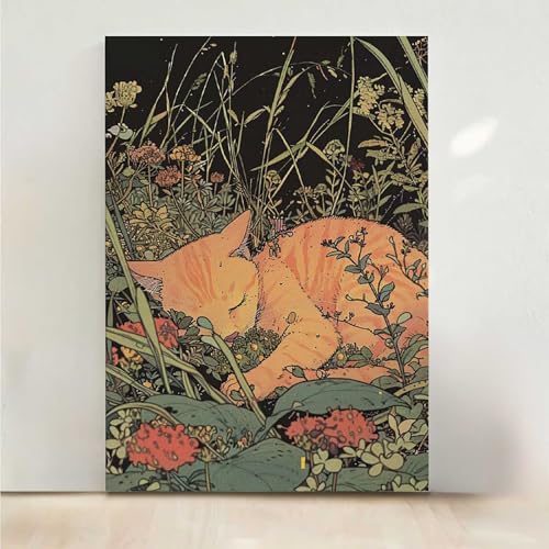 Blume Diamond Painting, 5D Katze Diamond Painting Erwachsene Diamant Malerei DIY Steine Kristall Kunst Bastelnset Erwachsene Anfänger Set, zur Zimmer Wanddeko, Geschenke für Frauen 60x80CM PjY3231 1-T von RNXAOPEN