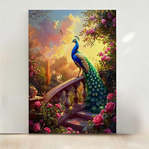 Blume Diamond Painting, 5D Pfau Diamond Painting Erwachsene Diamant Malerei DIY Steine Kristall Kunst Bastelnset Erwachsene Anfänger Set, zur Zimmer Wanddeko, Geschenke für Frauen 40x50cm PjY857 1-A Blume Diamond Painting, 5D Pfau Diamond Painting Erwachsene Diamant Malerei DIY Steine Kristall Kunst Bastelnset Erwachsene Anfänger Set, zur Zimmer Wanddeko, Geschenke für Frauen 40x50cm PjY857 1-A von RNXAOPEN