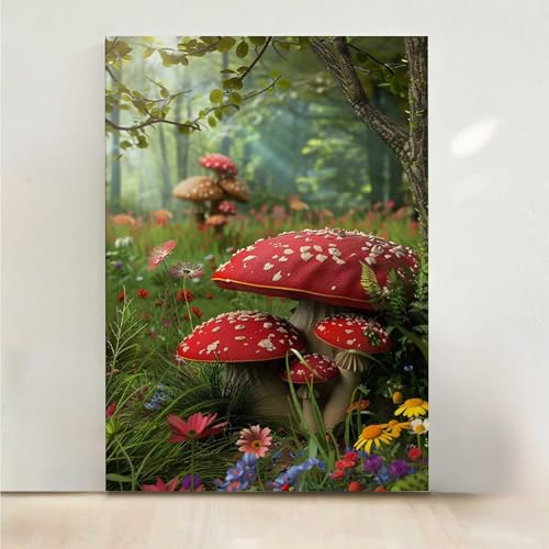 Blume Diamond Painting, 5D Pilz Diamond Painting Erwachsene Diamant Malerei DIY Steine Kristall Kunst Bastelnset Erwachsene Anfänger Set, zur Zimmer Wanddeko, Geschenke für Frauen 40x50CM PjY887 8-K von RNXAOPEN
