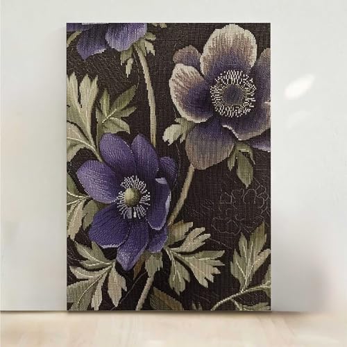 Blumen Diamond Painting, 5D Blume Diamond Painting Erwachsene Diamant Malerei DIY Steine Kristall Kunst Bastelnset Erwachsene Anfänger Set, zur Zimmer Wanddeko, Geschenke für Frauen 60x80cm PjY749 R-D von RNXAOPEN