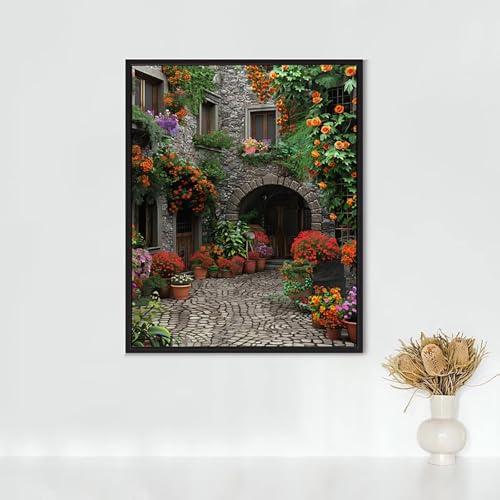 Diamond Painting Erwachsene Anlage Diamond Painting Blume DIY Vollbohrer Diamant Malerei Set Anfänger, Diamant Kunst Malerei Stickerei Set, Wanddeko und Zimmer Deko, Geschenke (80x110cm) PJY8 F-G von RNXAOPEN