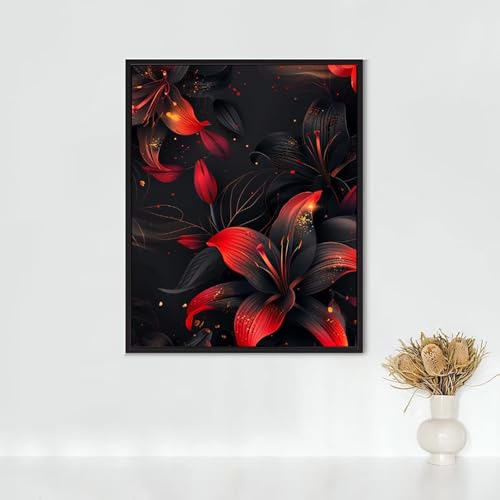 Diamond Painting Erwachsene Anlage Diamond Painting Lilie DIY Vollbohrer Diamant Malerei Set Anfänger, Diamant Kunst Malerei Stickerei Set, Wanddeko und Zimmer Deko, Geschenke 90x120CM PJY9 6-5 von RNXAOPEN