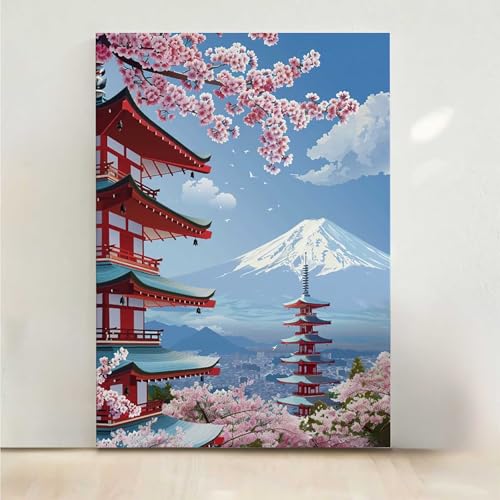 Diamond Painting Erwachsene Architektur Diamant Painting Bilder Blume 5D DIY Mosaikherstellung Basteln Erwachsene Anfänger Set für Heim Schlafzimmer Deko Wohnzimmer, Geschenke 60x80cm PjY7788 Z-D von RNXAOPEN