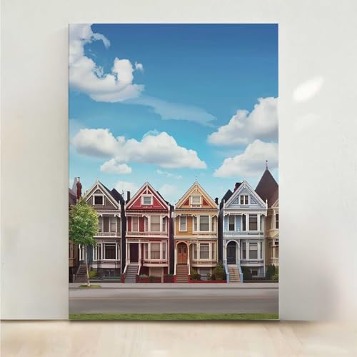 Diamond Painting Erwachsene Architektur Diamant Painting Bilder Haus 5D DIY Mosaikherstellung Basteln Erwachsene Anfänger Set für Heim Schlafzimmer Deko Wohnzimmer, Geschenke 50x65cm PjY4078 8-M von RNXAOPEN