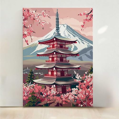 Diamond Painting Erwachsene Blume Diamant Painting Bilder Berg 5D DIY Mosaikherstellung Basteln Erwachsene Anfänger Set für Heim Schlafzimmer Deko Wohnzimmer, Geschenke für Frauen 40x50cm PjY3480 R-A von RNXAOPEN