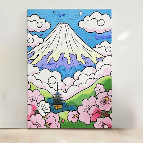 Diamond Painting Erwachsene Blume Diamant Painting Bilder Berg 5D DIY Mosaikherstellung Basteln Erwachsene Anfänger Set für Heim Schlafzimmer Deko Wohnzimmer, Geschenke für Frauen 60x80CM PjY3488 5-I von RNXAOPEN