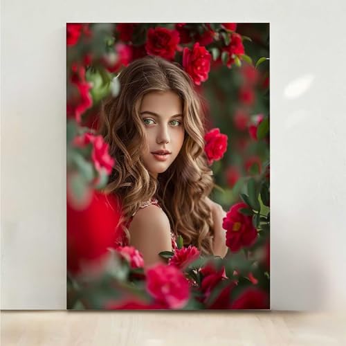 Diamond Painting Erwachsene Blume Diamant Painting Bilder Frau 5D DIY Mosaikherstellung Basteln Erwachsene Anfänger Set für Heim Schlafzimmer Deko Wohnzimmer, Geschenke für Frauen 50x65CM PjY3560 0-T von RNXAOPEN