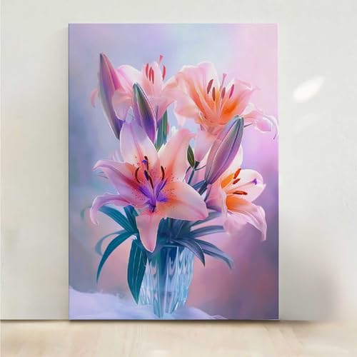 Diamond Painting Erwachsene Blumen Diamant Painting Bilder Blume 5D DIY Mosaikherstellung Basteln Erwachsene Anfänger Set für Heim Schlafzimmer Deko Wohnzimmer, Geschenke 80x100cm PjY3398 5-R von RNXAOPEN