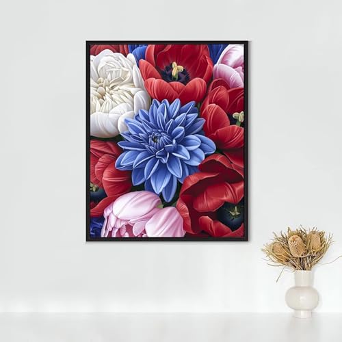 Diamond Painting Erwachsene Blumen Diamond Painting Tulpe DIY Vollbohrer Diamant Malerei Set Anfänger, Diamant Kunst Malerei Stickerei Set, Wanddeko und Zimmer Deko, Geschenke (30x40cm) PJY2 Z-4 von RNXAOPEN