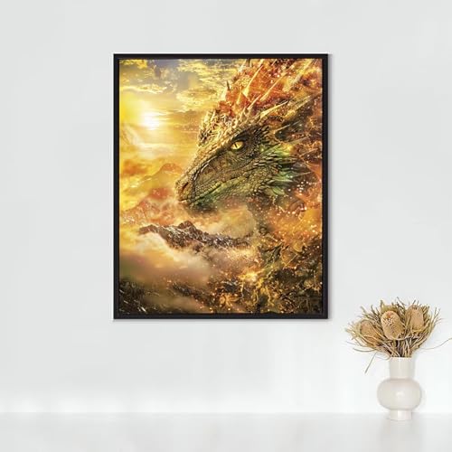 Diamond Painting Erwachsene Fantasie Diamond Painting Drachen DIY Vollbohrer Diamant Malerei Set Anfänger, Diamant Kunst Malerei Stickerei Set, Wanddeko und Zimmer Deko, Geschenke 80x100CM PJY7 M-4 von RNXAOPEN