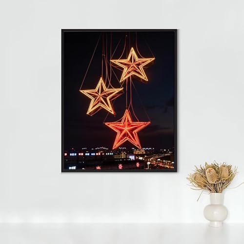 Diamond Painting Erwachsene Festival Diamond Painting Stern DIY Vollbohrer Diamant Malerei Set Anfänger, Diamant Kunst Malerei Stickerei Set, Wanddeko und Zimmer Deko, Geschenke 60x80CM PJY5 J-R von RNXAOPEN