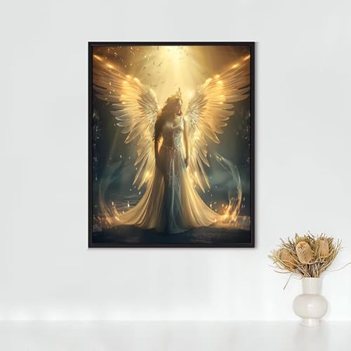 Diamond Painting Erwachsene Figurenkunst Diamond Painting Engel DIY Vollbohrer Diamant Malerei Set, Diamant Kunst Malerei Stickerei Set, Wanddeko und Zimmer Deko, Geschenke 80 x 110 cm PJY8 D-2 von RNXAOPEN