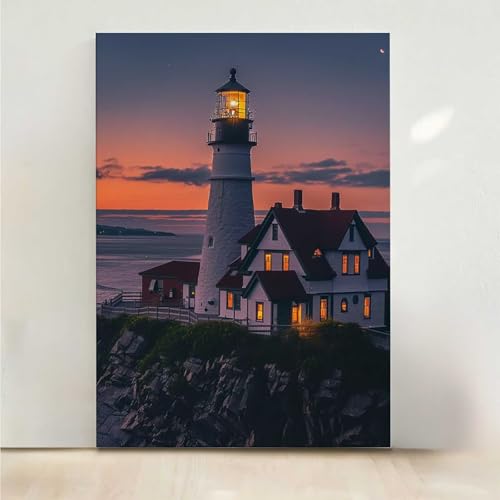 Diamond Painting Erwachsene Himmel Diamant Painting Bilder Leuchtturm 5D DIY Mosaikherstellung Basteln Erwachsene Anfänger Set für Heim Schlafzimmer Deko Wohnzimmer, Geschenke 30x40cm PjY5650 J-2 von RNXAOPEN