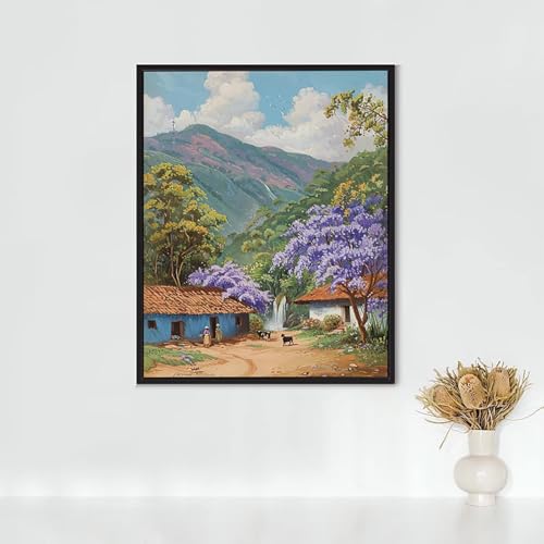 Diamond Painting Erwachsene Katze Diamond Painting Blumen DIY Vollbohrer Diamant Malerei Set Anfänger, Diamant Kunst Malerei Stickerei Set, Wanddeko und Zimmer Deko, Geschenke 40x50CM PJY3 7-5 von RNXAOPEN