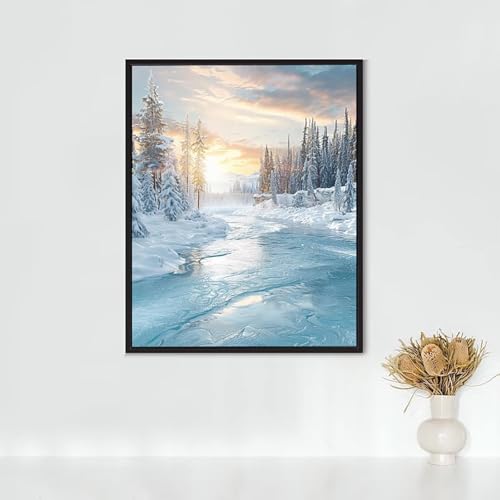 Diamond Painting Erwachsene Katze Diamond Painting Fluss DIY Vollbohrer Diamant Malerei Set Anfänger, Diamant Kunst Malerei Stickerei Set, Wanddeko und Zimmer Deko, Geschenke 60x80cm PJY5 2-Z von RNXAOPEN