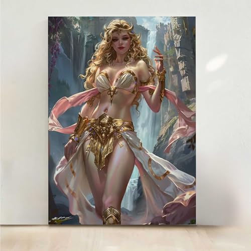 Diamond Painting Erwachsene Landschaft Diamant Painting Bilder Frau 5D DIY Mosaikherstellung Basteln Erwachsene Anfänger Set für Heim Schlafzimmer Deko Wohnzimmer, Geschenke 80x100CM PjY5198 6-0 von RNXAOPEN