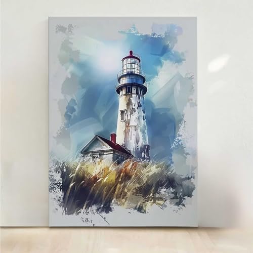 Diamond Painting Erwachsene Leuchtturm Diamant Painting Bilder Landschaft 5D DIY Mosaikherstellung Basteln Erwachsene Anfänger Set für Heim Schlafzimmer Deko Wohnzimmer, Geschenke 30x40CM PjY3472 3-4 von RNXAOPEN