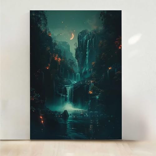 Diamond Painting Erwachsene Mond Diamant Painting Bilder Fallen 5D DIY Mosaikherstellung Basteln Erwachsene Anfänger Set für Heim Schlafzimmer Deko Wohnzimmer, Geschenke für Frauen 30x40cm PjY3174 Y-O von RNXAOPEN