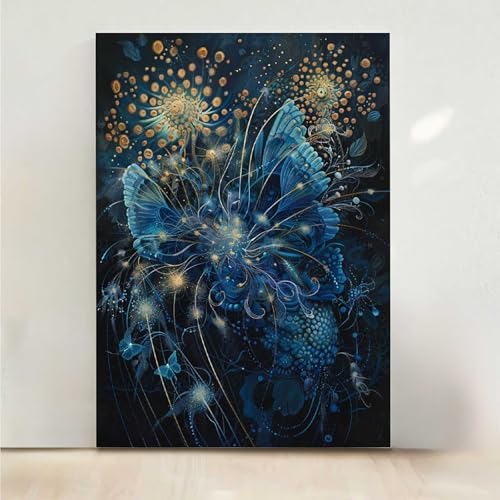Diamond Painting Erwachsene Schmetterling Diamant Painting Bilder Abstrakt 5D DIY Mosaikherstellung Basteln Erwachsene Anfänger Set für Heim Schlafzimmer Deko Wohnzimmer, Geschenke 70x95CM PjY3354 P-W von RNXAOPEN