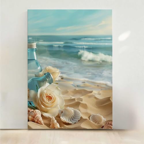 Diamond Painting Erwachsene Sea Diamant Painting Bilder Blume 5D DIY Mosaikherstellung Basteln Erwachsene Anfänger Set für Heim Schlafzimmer Deko Wohnzimmer, Geschenke für Frauen 50x65cm PjY3200 E-0 von RNXAOPEN
