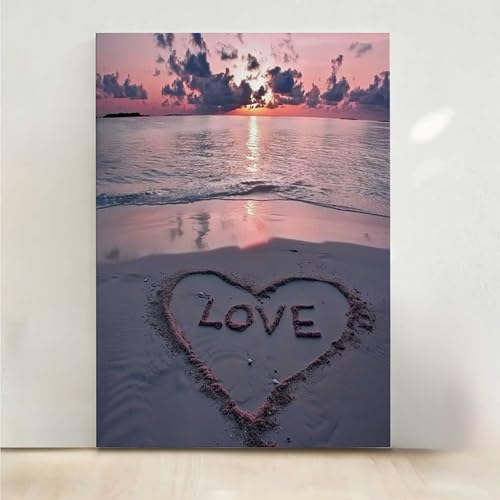 Diamond Painting Erwachsene Sea Diamant Painting Bilder Liebe 5D DIY Mosaikherstellung Basteln Erwachsene Anfänger Set für Heim Schlafzimmer Deko Wohnzimmer, Geschenke für Frauen 30x40CM PjY5290 5-7 von RNXAOPEN