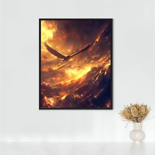Diamond Painting Erwachsene Tier Diamond Painting Adler DIY Vollbohrer Diamant Malerei Set Anfänger, Diamant Kunst Malerei Stickerei Set, Wanddeko und Zimmer Deko, Geschenke 80x100CM PJY7 9-2 von RNXAOPEN