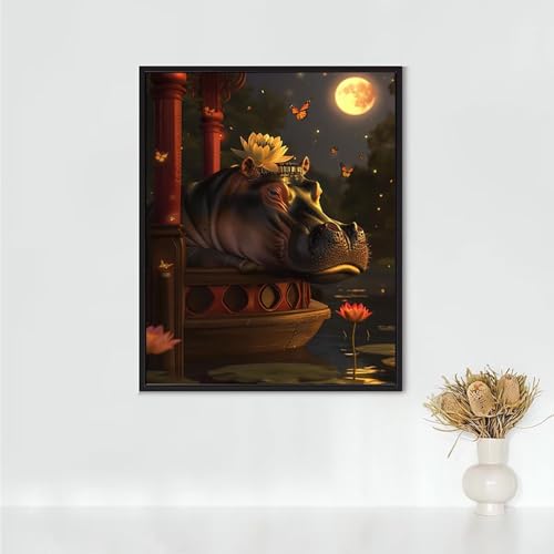 Diamond Painting Erwachsene Tier Diamond Painting Nilpferd DIY Vollbohrer Diamant Malerei Set Anfänger, Diamant Kunst Malerei Stickerei Set, Wanddeko und Zimmer Deko, Geschenke 30 x 40 cm PJY2 8-5 Diamond Painting Erwachsene Tier Diamond Painting Nilpferd DIY Vollbohrer Diamant Malerei Set Anfänger, Diamant Kunst Malerei Stickerei Set, Wanddeko und Zimmer Deko, Geschenke 30 x 40 cm PJY2 8-5 von RNXAOPEN