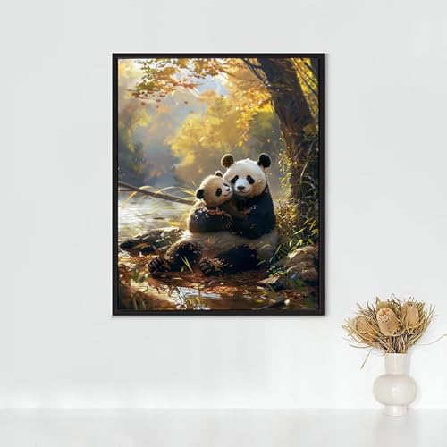 Diamond Painting Erwachsene Tier Diamond Painting Panda DIY Vollbohrer Diamant Malerei Set Anfänger, Diamant Kunst Malerei Stickerei Set, Wanddeko und Zimmer Deko, Geschenke (80x110cm) PJY8 E-0 von RNXAOPEN