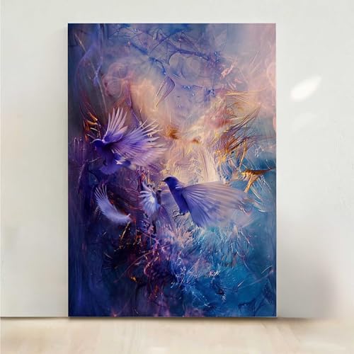 Diamond Painting Erwachsene Vogel Diamant Painting Bilder Abstrakt 5D DIY Mosaikherstellung Basteln Erwachsene Anfänger Set für Heim Schlafzimmer Deko Wohnzimmer, Geschenke 80x100CM PjY3624 Z-O von RNXAOPEN
