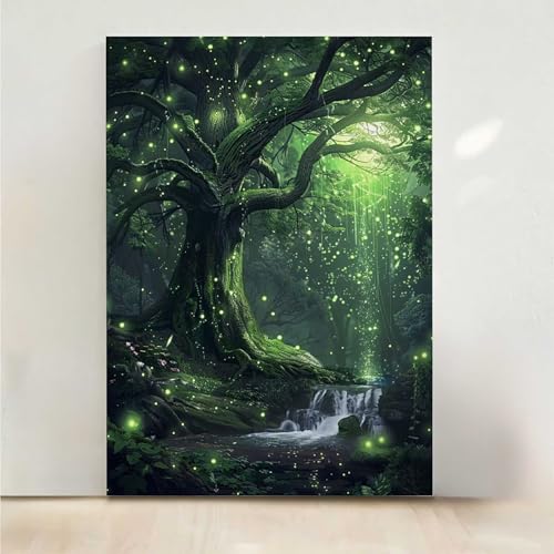 Diamond Painting Erwachsene Wald Diamant Painting Bilder Fallen 5D DIY Mosaikherstellung Basteln Erwachsene Anfänger Set für Heim Schlafzimmer Deko Wohnzimmer, Geschenke für Frauen 60x80cm PjY3994 A-2 von RNXAOPEN