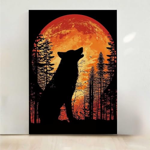 Diamond Painting Erwachsene Wolf Diamant Painting Bilder Baum 5D DIY Mosaikherstellung Basteln Erwachsene Anfänger Set für Heim Schlafzimmer Deko Wohnzimmer, Geschenke für Frauen 60x80CM PjY8038 2-9 von RNXAOPEN